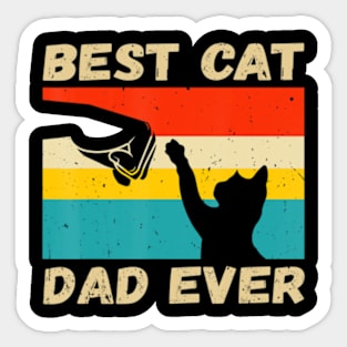 Best Cat Dad Ever Bump Fit Retro Vintage Qz Sticker